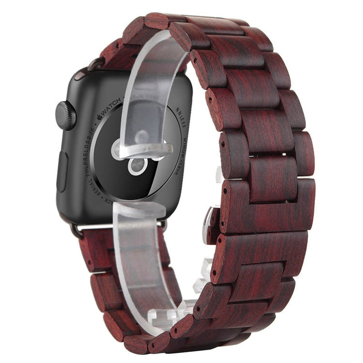 Red Wood Strap For Apple Watch - Oakfin