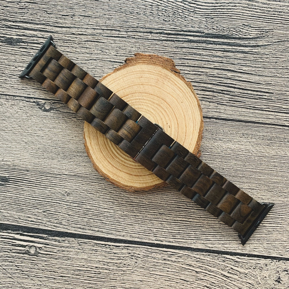 Dark Brown Wood Strap For Apple Watch - Oakfin