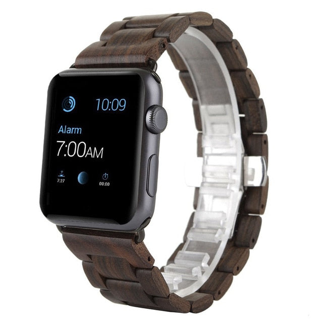 Dark Brown Wood Strap For Apple Watch - Oakfin